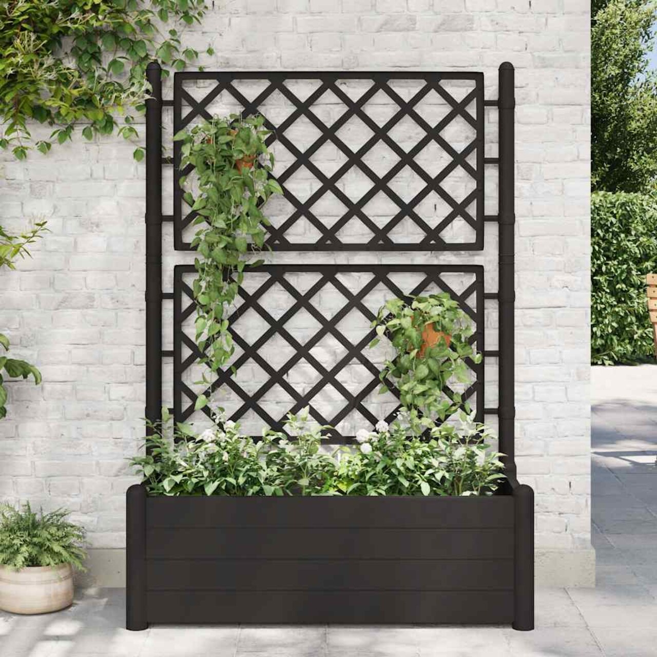 vidaXL Garden Planter Anthracite PP (polypropylene) Medium Planters
